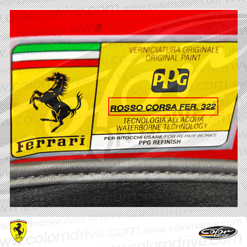 FERRARI paint code label example 1